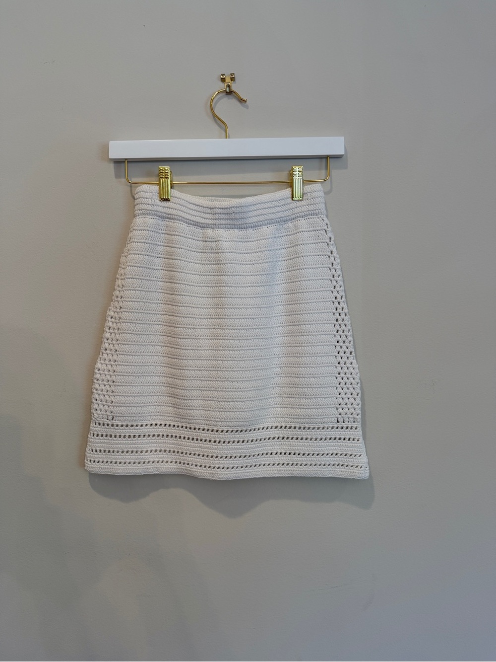 IRO White Crochet Mini Skirt